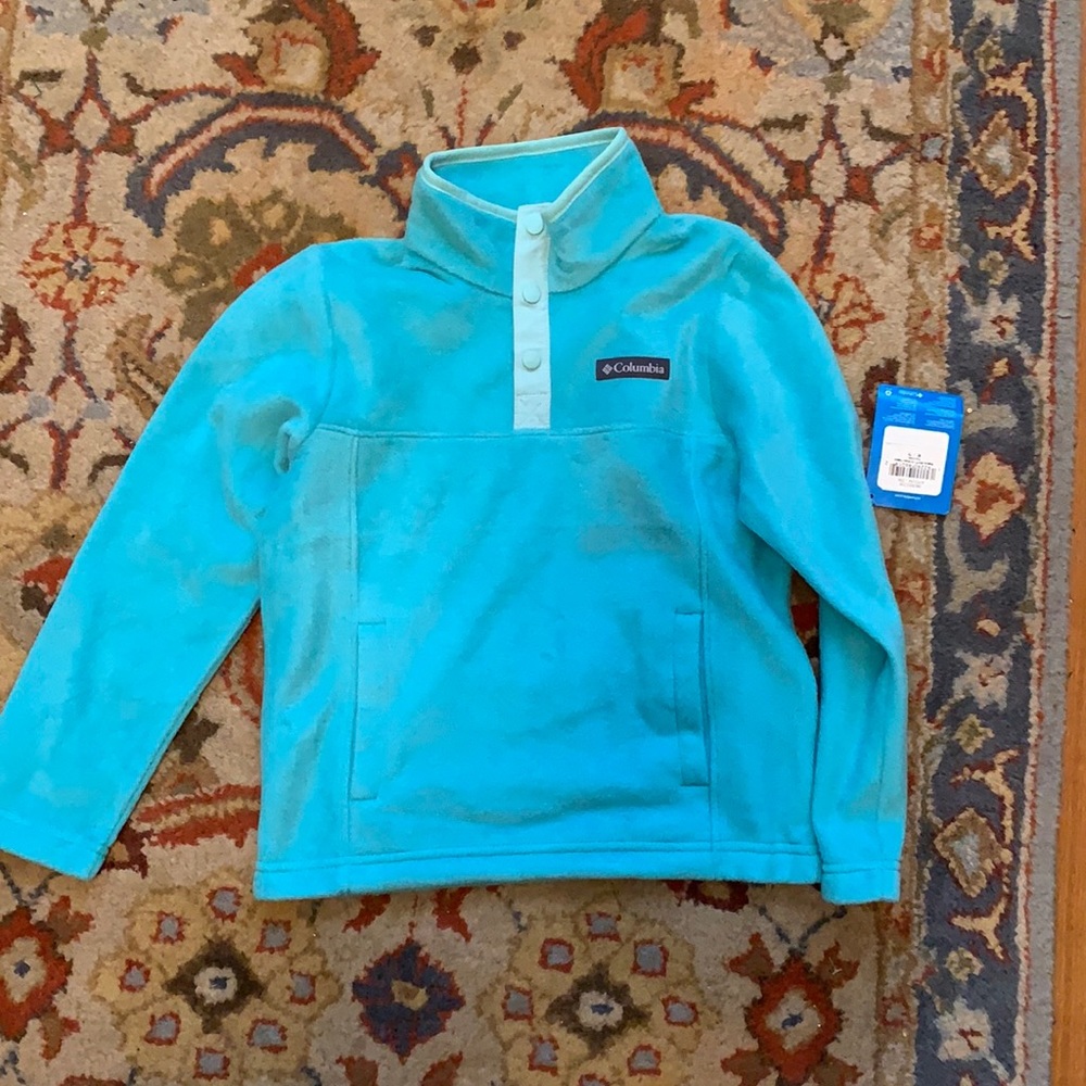 Columbia teal and aqua pullover fleece